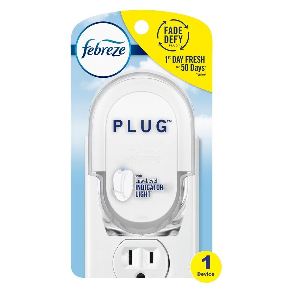 Febreze Odor-Fighting Fade Defy Plug Air Freshener~Warmer Device~NIP